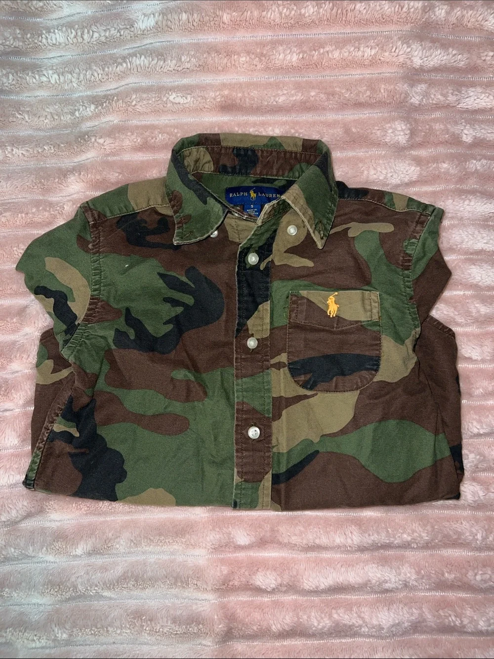 Ralph Lauren Camo Button-Down Shirt in Green and Brown